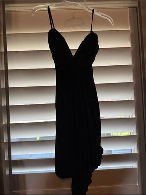 bebe Black One-Shoulder Asymmetric Cocktail Dress